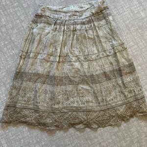 Gold Silk Midi Skirt